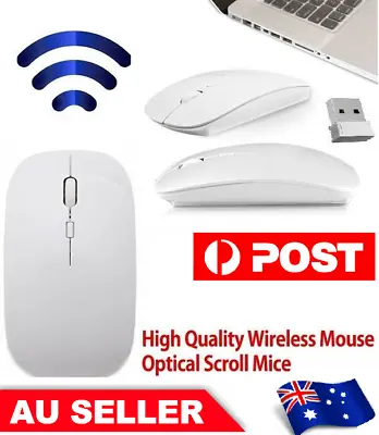 $9.92 • Buy Ultra Slim Wireless Mouse 2.4 GHz Nano USB Receiver Cordless For Laptop PC Table