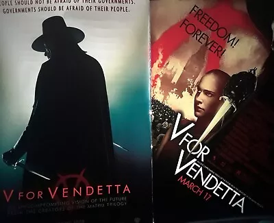 V FOR VENDETTA 2005 SET OF 2 Original Advance One Sheet D/S Movie Posters 27x40  • $48.50