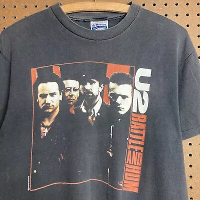 Vintage 80s 1988 U2 Rattle And Hum Tour Concert Band Tee Music T-shirt Large • $39.80