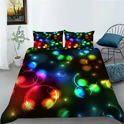 £43.19 • Buy 3D Colourful Bedding Bubble Pattern Cozy Duvet Cover Set