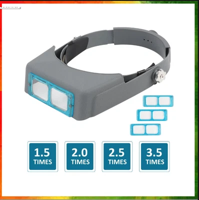 £16.39 • Buy Head Magnifier Glasses Magnifying Visor Glass Headband Lens With 4 Lenses Kit