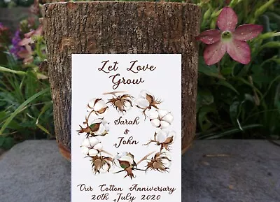 Cotton 2nd Year Wedding Anniversary Gift Seed Packet - Personalised • £4.99