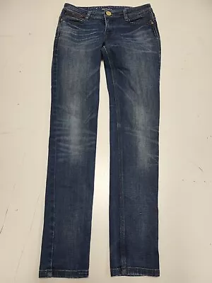 Z644 Womens Levi's Demi Curve Faded Blue Zip Fly Skinny Denim Jeans Uk 8 W26 L30 • £19.99
