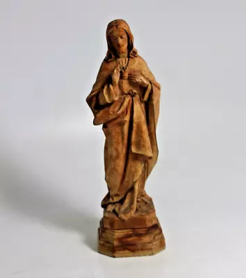 Vintage 1950s ANRI Carved Wood Sacred Heart Jesus 7” Statue Figurine Italy READ! • $48