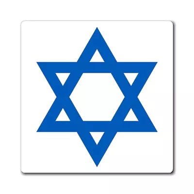 Star Of David Israel Magnet Pro Israel Magnetic Sticker Blue On White • $11.99