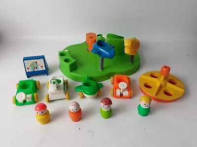 VTG Fisher Price Little People Playground Swing Set Merry Go Round Kids 1986 • $24.99