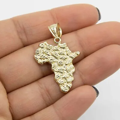 1 1/2  Nugget Charm Pendant Real Solid 10K Yellow Gold • $109.99
