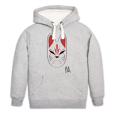 Kitsune Japanese Hoodie Fox Mask Anime Hooded Top Printed Mens Women Sweatshirt • £39.99