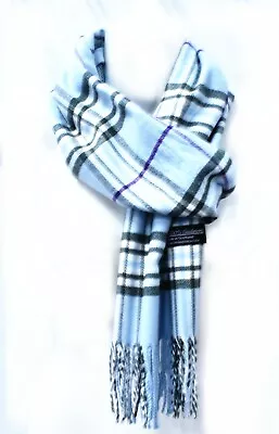 Womens Mens Winter 100% Cashmere Plaid Check Scarves Wool Scarf Scotland Made  • $7.69