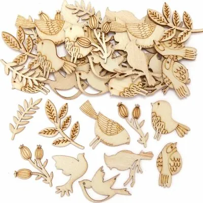 Bird Mini Wooden Shapes Embellishmets Scrapbook Card Making Crafts 20 Pack  • £3.99