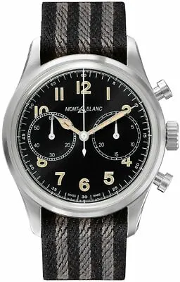 New MontBlanc 1858 Black Dial Automatic Chronograph 42mm Men's Casual  Watch • $1943.70