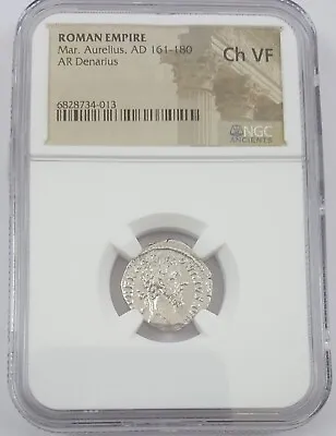 NGC Ch VF - CHOICE VERY FINE Marcus Aurelius Roman Silver Denarius AD 161-180 • $379.99