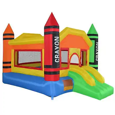 OPEN BOX - Mini Crayon Bounce House Slide Jump Bouncer Inflatable W/ Blower • $206.99