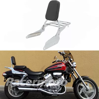 Chrome Backrest Sissy Bar W/Luggage Rack For Honda Magna VF250 95-06 VF750 94-03 • $168.99