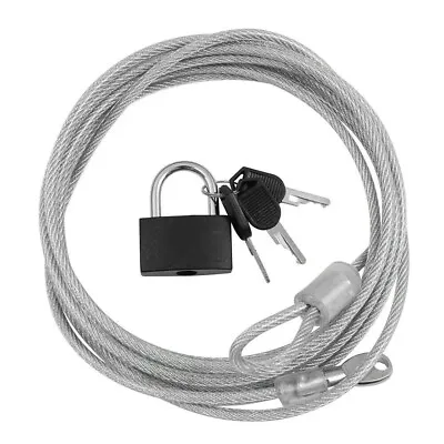 Security Cable  Safe Steel Padlock Lock Bike Cycle Laptops 3 Keys • £4.80