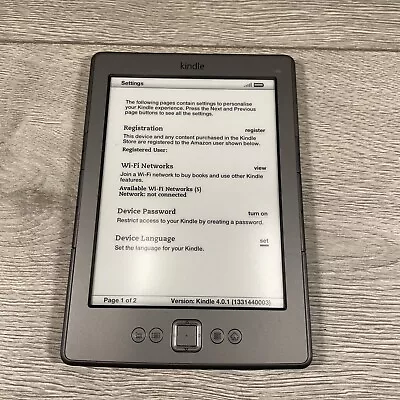 Amazon Kindle 4th Generation Wi-Fi 6 Inch Ebook Reader D01100 - Graphite • £18.99