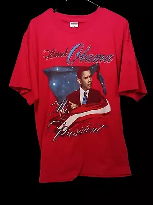 Barack Obama Mens RED T Shirt Size XL Political Tee  Black History  • $7.76