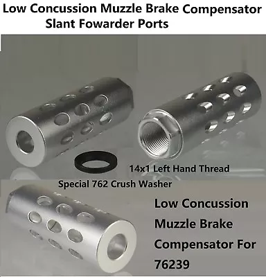 14-1 LH TPI 7.62x39 Mm Muzzle Brake Compensator Silver Finish T6 6061 • $19.99