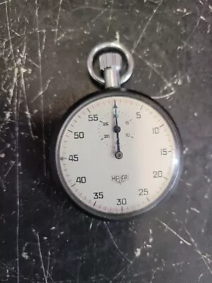 Vintage HEUER  Stopwatch Working Silver Black • $99.99