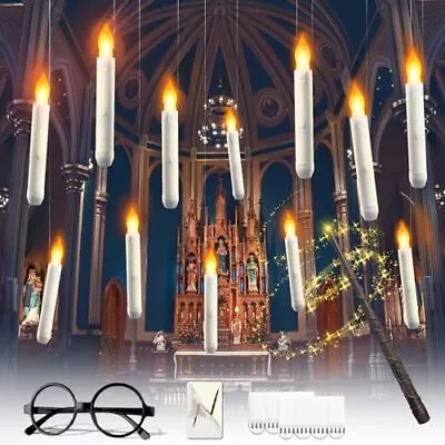 12 Flameless Floating Candles W/ Magic Wand Remote For Halloween Christmas Decor • $28.94