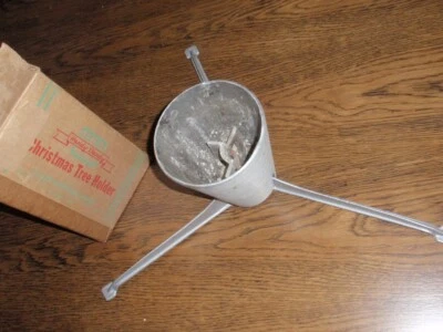 $13.99 • Buy Vintage Aluminum Christmas Tree Stand W/ Box Handy Dandy
