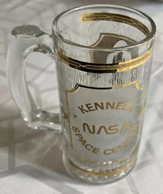 Vintage NASA Kennedy Space Center Shuttle 22K Gold Culver Glass Beer Mug 6x5! M • $42.81