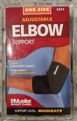 Mueller Sport Care Adjustable Elbow Support One Size 6331 Black Moderate Support • $10.99