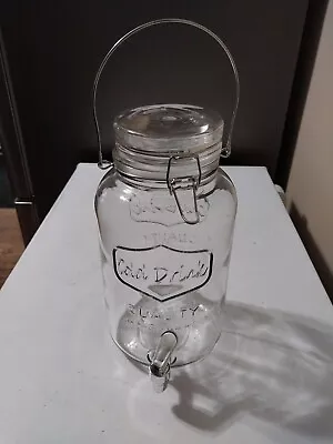 2 Gallon Glass Beverage Dispenser With Lid Party Mason Jar Cold Drink Dispenser • $9.99