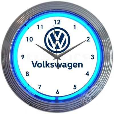 Licensed Volkswagen Neon Clock / VW Neon Clocks / Garage Clocks / Man Cave Clock • $84.99