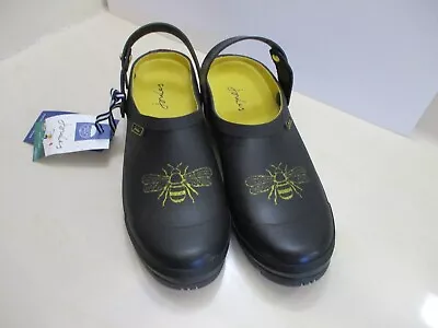NEW Joules WELLY CLOG Golden Bee Rubber Waterproof Clogs Rain Shoes Sz 11 BLACK • $26.50