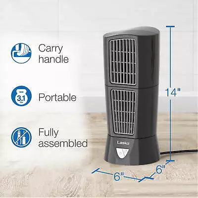 New 14  Platinum Desktop Wind Tower 3-Speed Oscillating Table Fan • $30.65