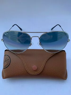 Ray-Ban Aviator Sunglasses 003/32 RB3026 62m Silver Frame & Grey Gradient Lenses • $1.50