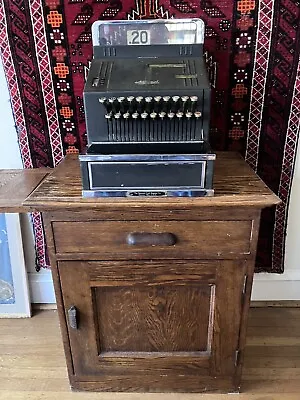 Vintage Cash Register CABINET Raised Panel Quarter Sawn OAK • $350