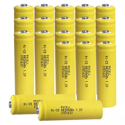 20x Rechargeable Nicad AA Batteries 300mAh 1.2v Garden Solar Ni-Cd Light LED • $17.85