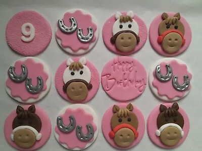 X 12 Horse  Edible  Birthday  Cake Toppers • £12.55