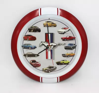 History Of Ford Mustang Wall Sound Clock 13  Red Works/READ DESCRIPTION Cars • $14.05