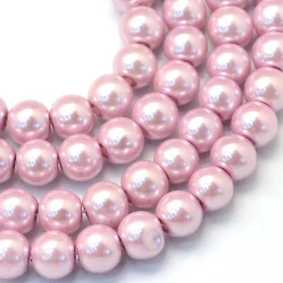 £2.95 • Buy Glass Pearl Beads 1 Strand -100 X 6mm Or 50 X 8mm Buy 3 Get 1 FREE! Mix Or Match