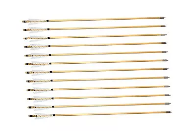 TTFLY FLETCHING 32 Inch White Medieval Wooden Arrows Handmade Shaft Practice ... • $71.79