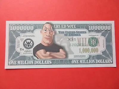 Dwayne Johnson The Rock $1 MILLION DOLLAR NOTE Novelty Bill $1000000 WWE USA • £1.29