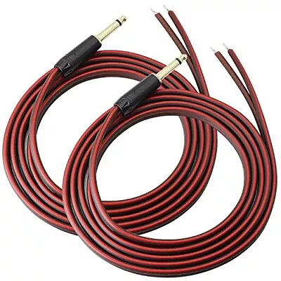 Yuchenfeng 1/4 TS Plug To Bare Speaker Wire 3ft*2PCS With 6.5mm Male Mono Ada... • $21.87