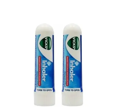 2x Vicks Inhaler For Nasal Congestion Cold Allergy Blocked Nose Fast Relief • $7.49