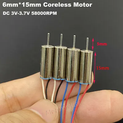 6mm*15mm DC 3V 3.7V 58000RPM High Speed Mini Coreless Motor DIY RC Drone Engine • $1.98