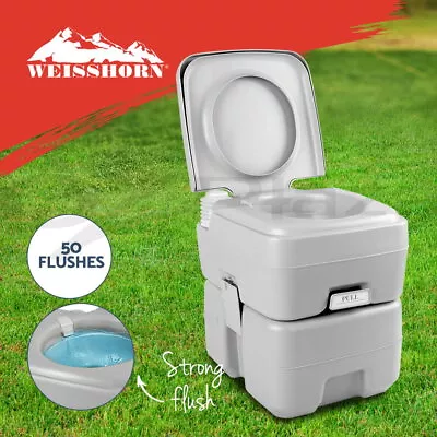 Weisshorn 20L Portable Camping Toilet Flush Outdoor Potty Caravan Travel Boating • $99.95