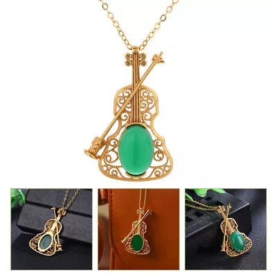 Violin Necklace Pendant Necklace Jade Jewelry Jade Violin Necklace Jade Necklace • $10.55