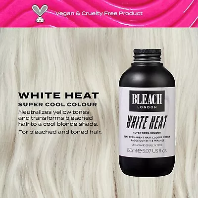 Bleach London White Heat Semi-permanent Hair Colour Cream 150ml • £6.49