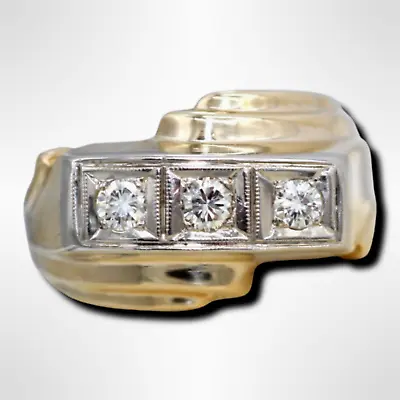 14K Gold Men's Channel 3 Diamond Pinky  Ring (Size 8.5) • $629.10