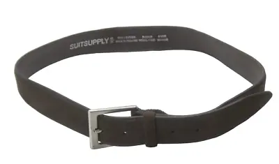 SUITSUPPLY Buckle Nickel Free Belt Men's 85 CM Suede Casual Dark Brown • $46.90