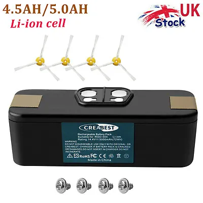 5.0AH Li-ion Battery For IRobot Roomba 500 600 700 800 595 650 780 880&Brushes • £14.90