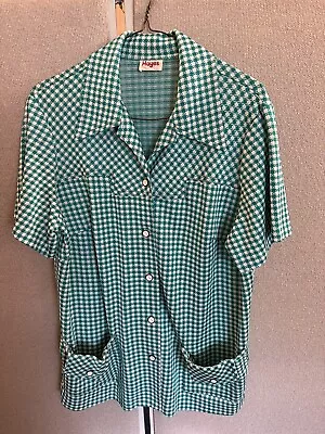 Vintage Smock Top / Jacket Short Sleeve Authentic 70's-80's Size Large • $18