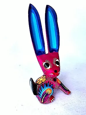 RABBIT Detailed Alebrije Hand Painted Oaxacan Wood Carving Folk Art Oaxaca Mexic • $26.50